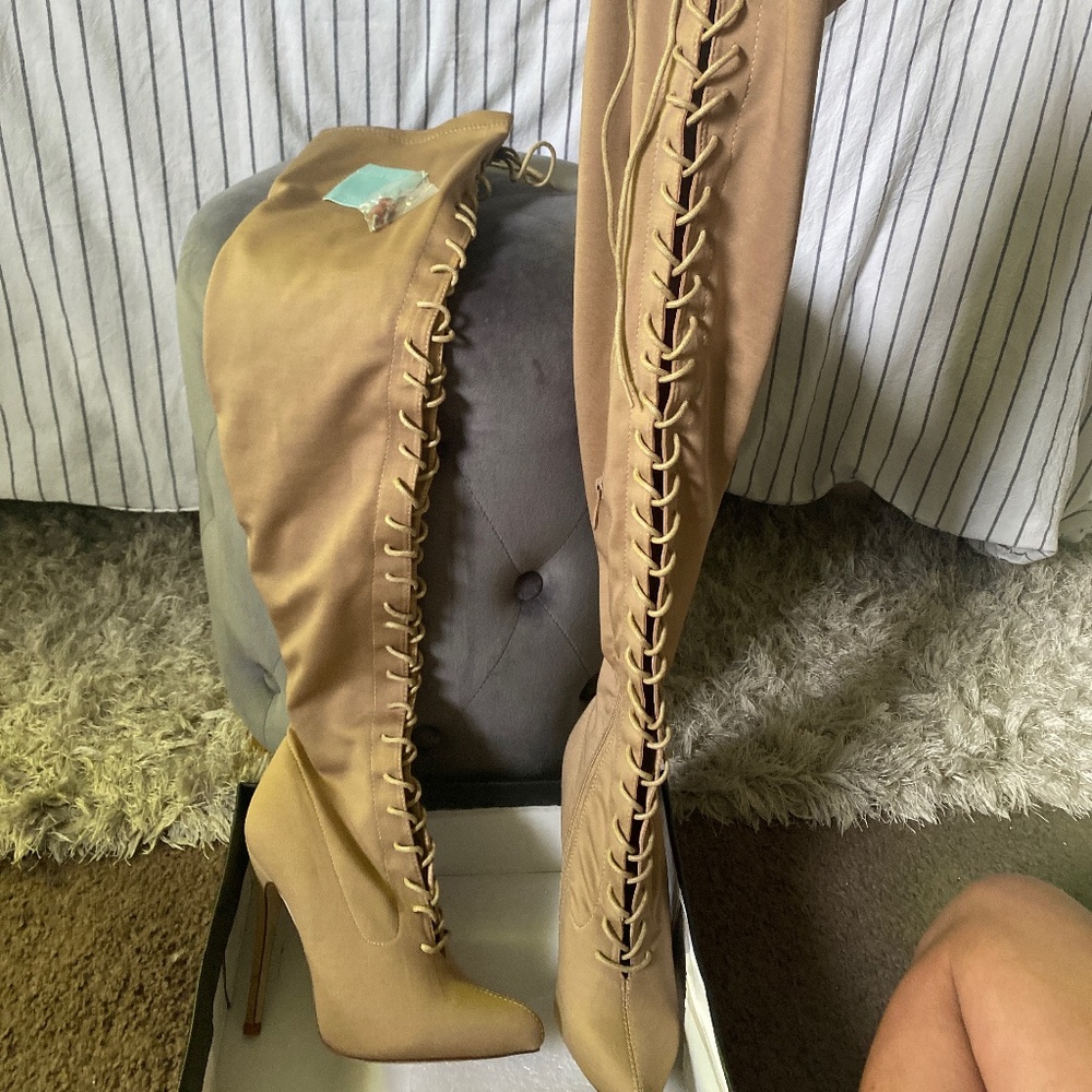 PrettyLittleThing Over The Knee Laceup Boots